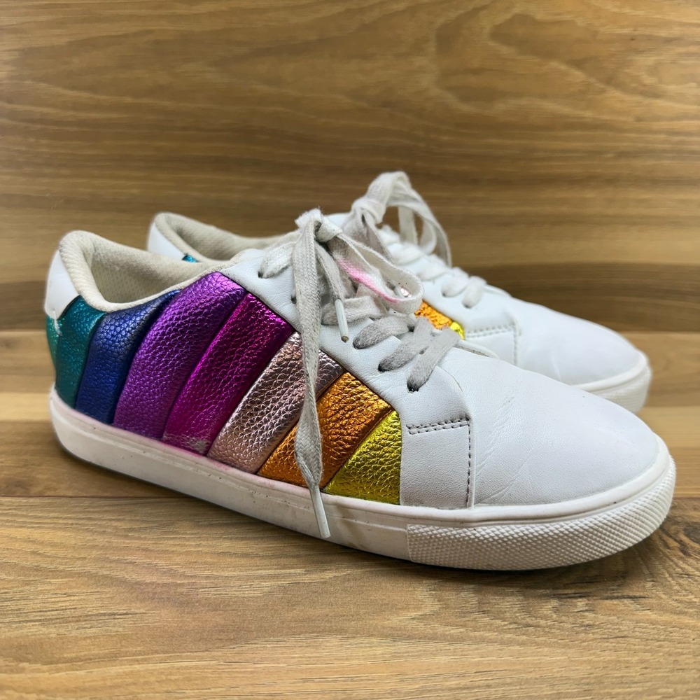 Kurt‎ Geiger Sneakers Womens 5 M Mini Leather Stripe Low Top